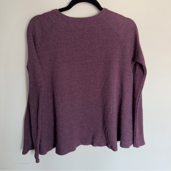 Free People Swing Thermal Cozy Knit Top Purple | Size XS-M (Oversized Fit) - Picture 6 of 6